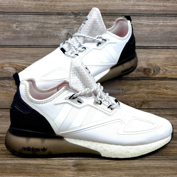 adidas Other - Adidas ZX 2K Boost White Leather Sneakers Men's Size 14 Excellent!